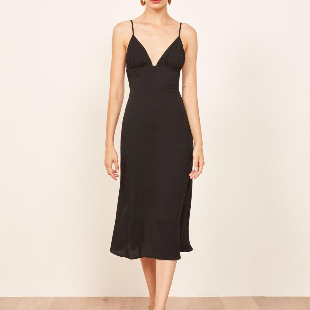 Reformation Talita Black Dress